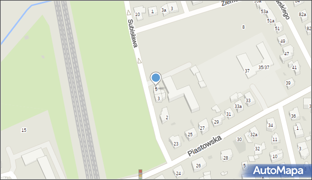 Gdańsk, Subisława, 5, mapa Gdańska