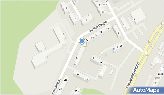 Gdynia, Sucharskiego Henryka, mjr., 7a, mapa Gdyni