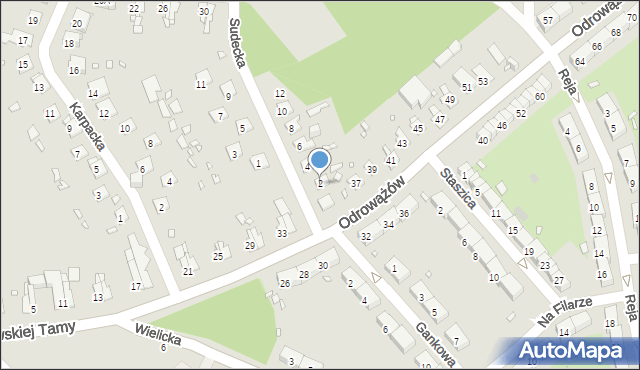 Gliwice, Sudecka, 2, mapa Gliwic