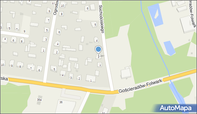 Gościeradów-Folwark, Suchodolskiego Eligiusza, 2, mapa Gościeradów-Folwark
