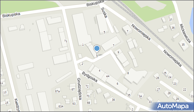 Iława, Suska, 3, mapa Iława