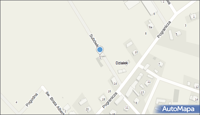 Jabłonka, Subówka, 1, mapa Jabłonka