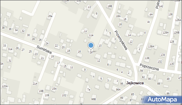 Jejkowice, Sumińska, 14, mapa Jejkowice
