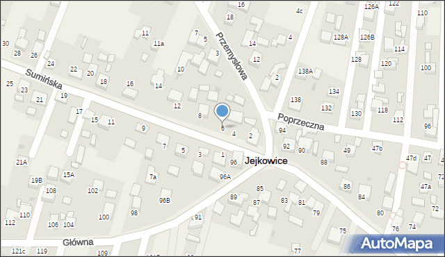 Jejkowice, Sumińska, 6, mapa Jejkowice