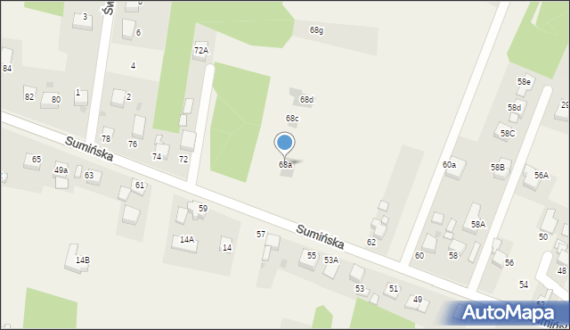Jejkowice, Sumińska, 68a, mapa Jejkowice