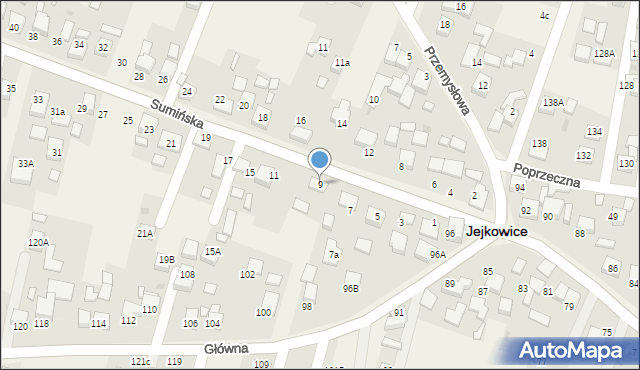 Jejkowice, Sumińska, 9, mapa Jejkowice