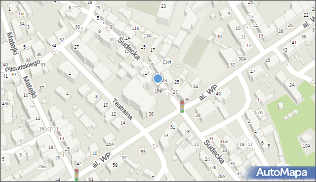 Jelenia Góra, Sudecka, 16a, mapa Jelenia Góra