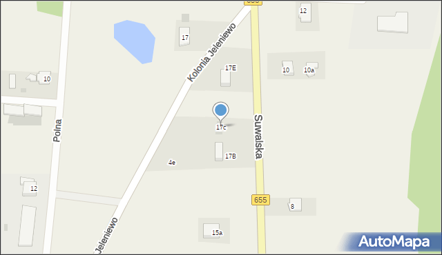 Jeleniewo, Suwalska, 17c, mapa Jeleniewo