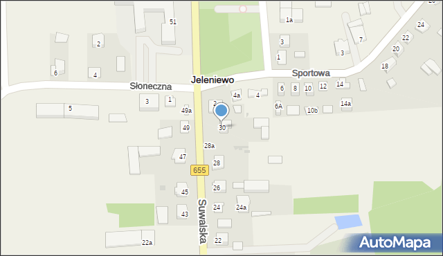 Jeleniewo, Suwalska, 30, mapa Jeleniewo