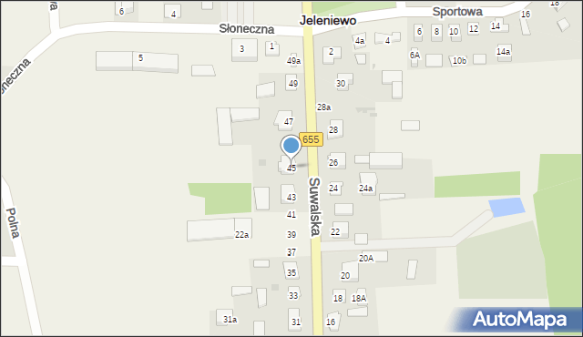 Jeleniewo, Suwalska, 45, mapa Jeleniewo