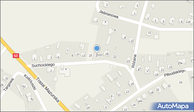 Kadzidło, Suchcickiego, ks., 17, mapa Kadzidło