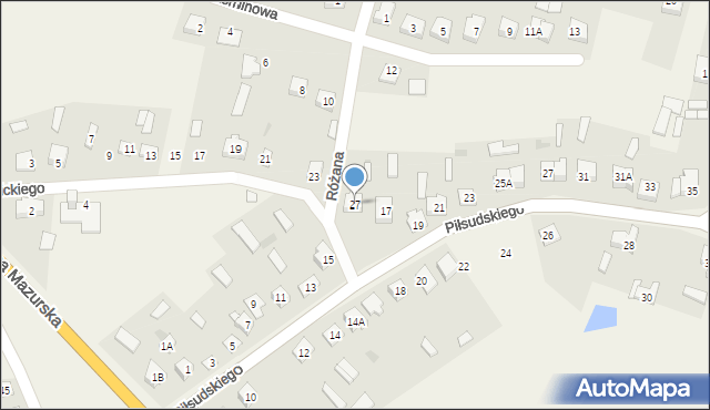 Kadzidło, Suchcickiego, ks., 27, mapa Kadzidło
