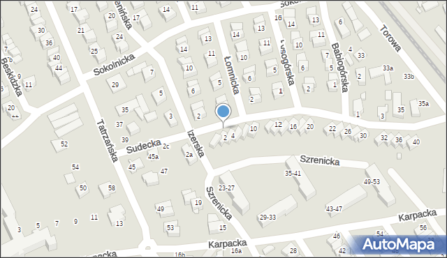 Kalisz, Sudecka, 2b, mapa Kalisza