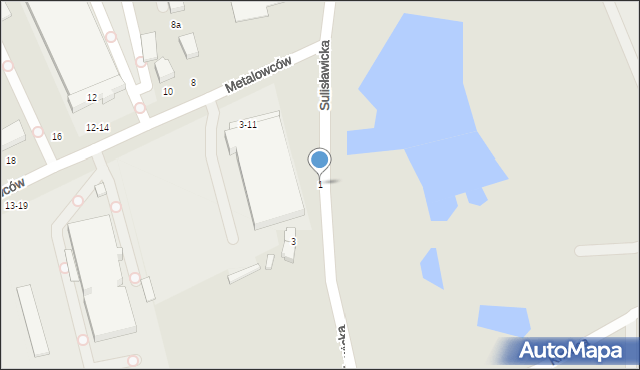 Kalisz, Sulisławicka, 1, mapa Kalisza