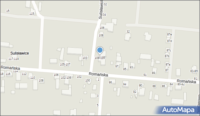 Kalisz, Sulisławicka, 108-110, mapa Kalisza