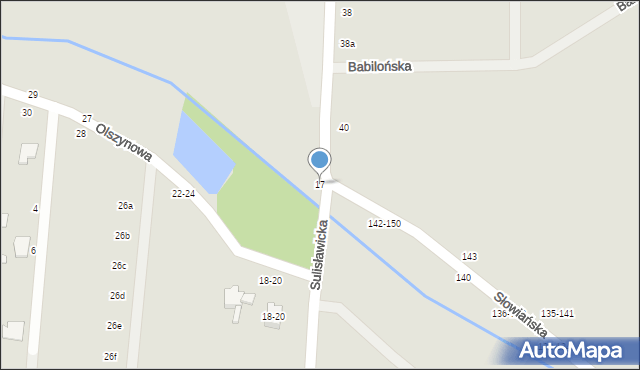 Kalisz, Sulisławicka, 17, mapa Kalisza