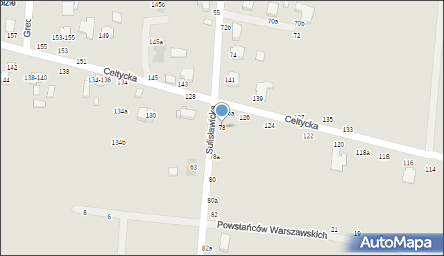 Kalisz, Sulisławicka, 78, mapa Kalisza