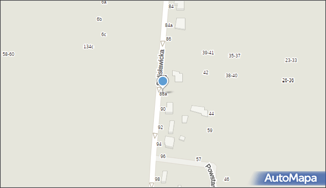 Kalisz, Sulisławicka, 88a, mapa Kalisza