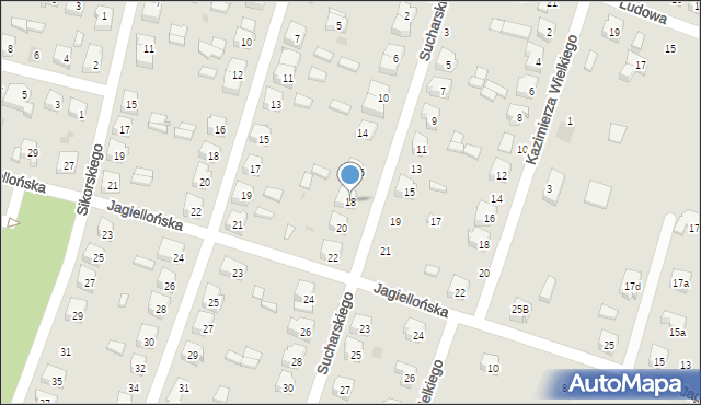 Kamieńsk, Sucharskiego Henryka, mjr., 18, mapa Kamieńsk