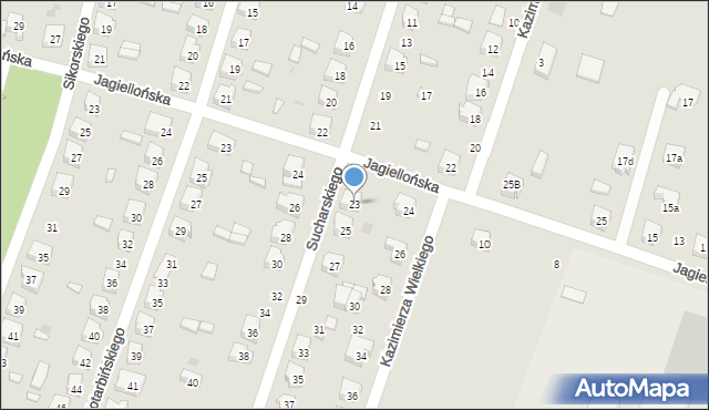 Kamieńsk, Sucharskiego Henryka, mjr., 23, mapa Kamieńsk