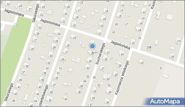 Kamieńsk, Sucharskiego Henryka, mjr., 26, mapa Kamieńsk