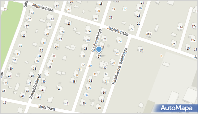 Kamieńsk, Sucharskiego Henryka, mjr., 27, mapa Kamieńsk