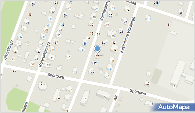 Kamieńsk, Sucharskiego Henryka, mjr., 35, mapa Kamieńsk