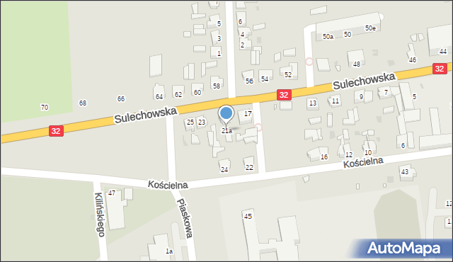 Kargowa, Sulechowska, 21a, mapa Kargowa