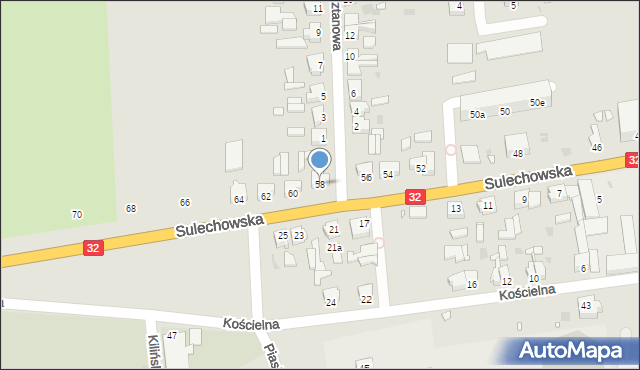 Kargowa, Sulechowska, 58, mapa Kargowa