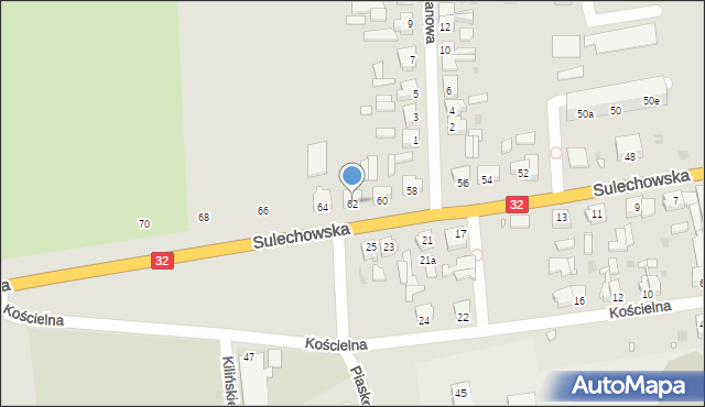 Kargowa, Sulechowska, 62, mapa Kargowa