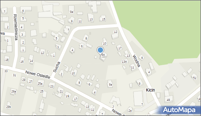 Kicin, Sucha, 6B, mapa Kicin