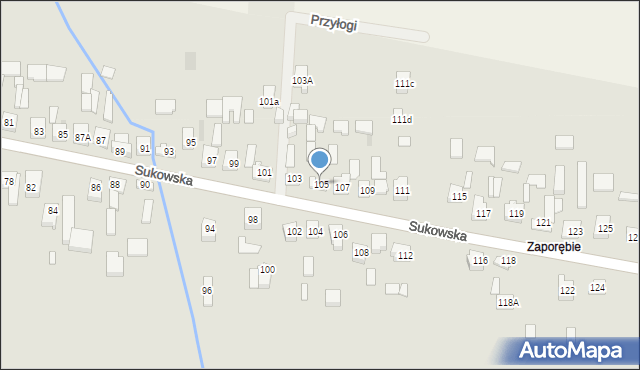 Kielce, Sukowska, 105, mapa Kielc