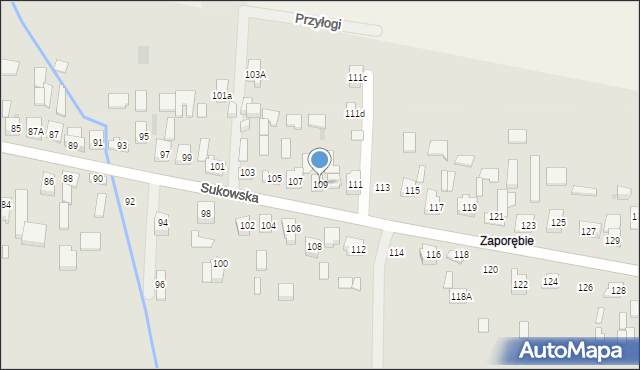 Kielce, Sukowska, 109, mapa Kielc