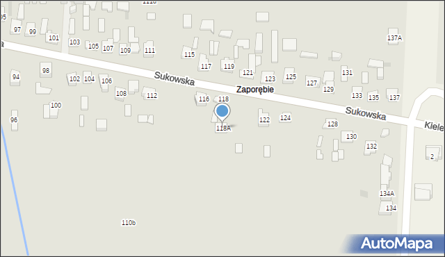 Kielce, Sukowska, 118A, mapa Kielc