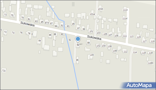 Kielce, Sukowska, 94, mapa Kielc