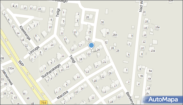 Kielce, Sucharskiego Henryka, mjr., 24, mapa Kielc