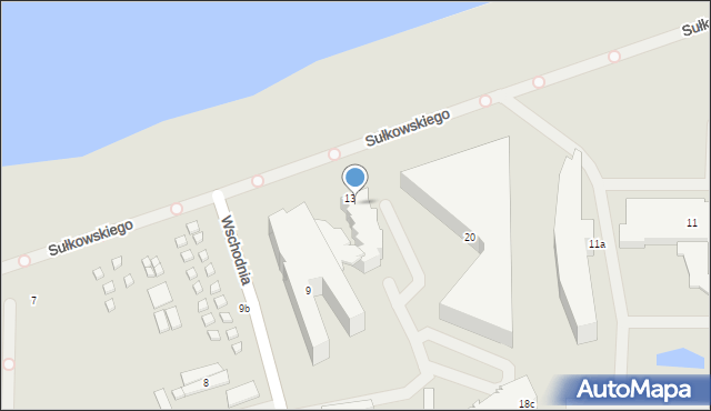 Kołobrzeg, Sułkowskiego Antoniego, 9A, mapa Kołobrzegu