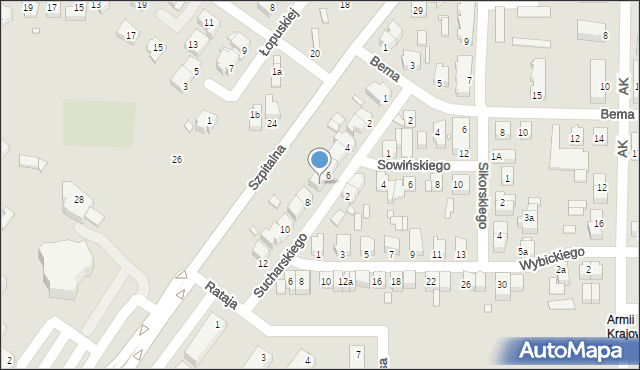 Konin, Sucharskiego Henryka, mjr., 7, mapa Konina