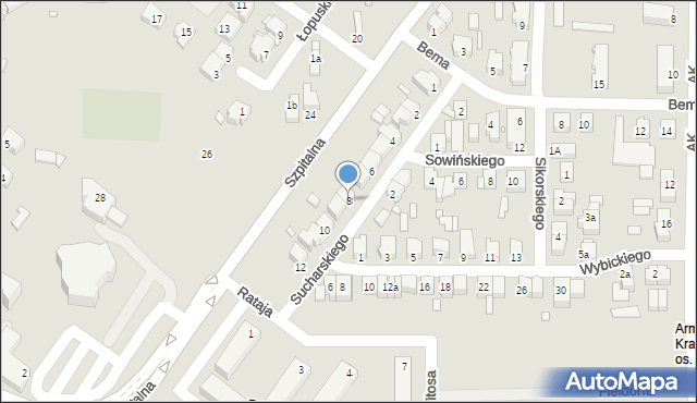 Konin, Sucharskiego Henryka, mjr., 8, mapa Konina