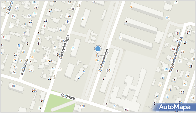 Konstantynów Łódzki, Sucharskiego Henryka, mjr., 8d, mapa Konstantynów Łódzki