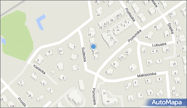 Koszalin, Sudecka, 4, mapa Koszalina