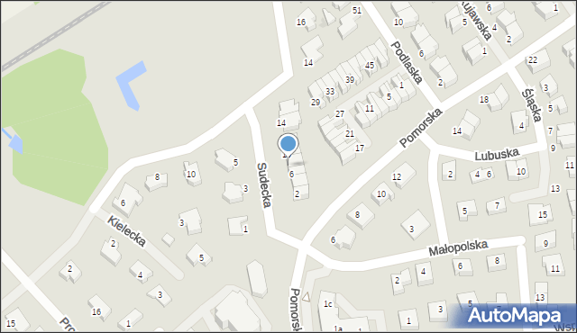 Koszalin, Sudecka, 8, mapa Koszalina