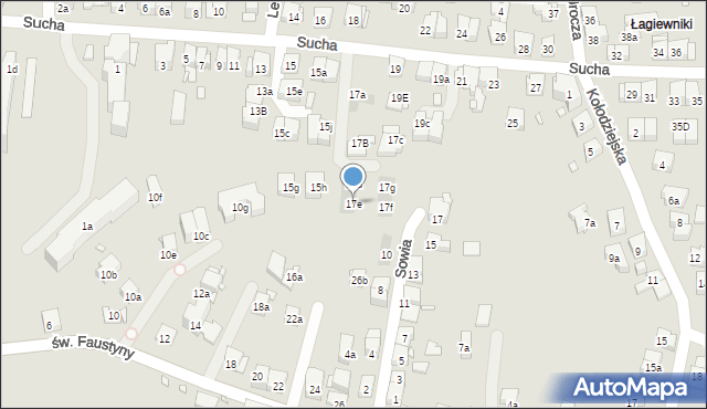 Kraków, Sucha, 17e, mapa Krakowa