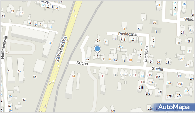 Kraków, Sucha, 2, mapa Krakowa