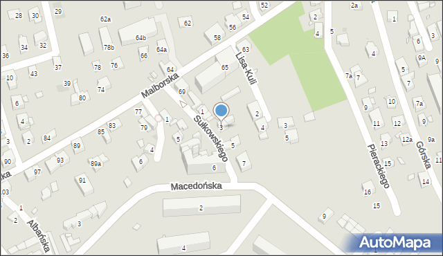 Kraków, Sułkowskiego Józefa, gen., 3, mapa Krakowa