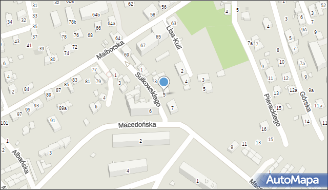 Kraków, Sułkowskiego Józefa, gen., 5, mapa Krakowa