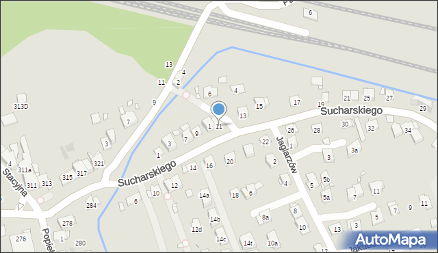 Kraków, Sucharskiego Henryka, mjr., 11, mapa Krakowa