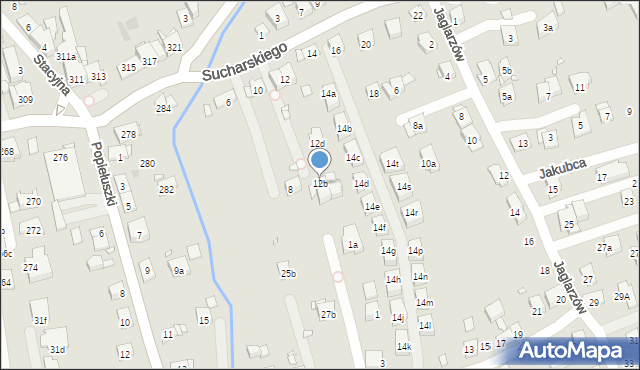 Kraków, Sucharskiego Henryka, mjr., 12b, mapa Krakowa