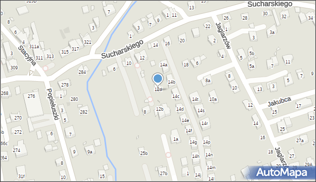 Kraków, Sucharskiego Henryka, mjr., 12d, mapa Krakowa