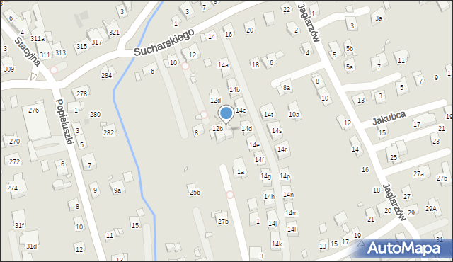 Kraków, Sucharskiego Henryka, mjr., 12e, mapa Krakowa